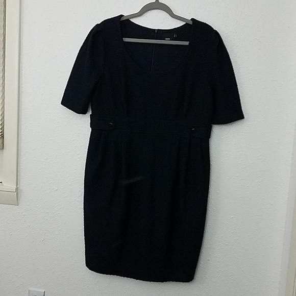 𝅺asos maternity dress US 12 navy pleated modest midi - Picture 1 of 8